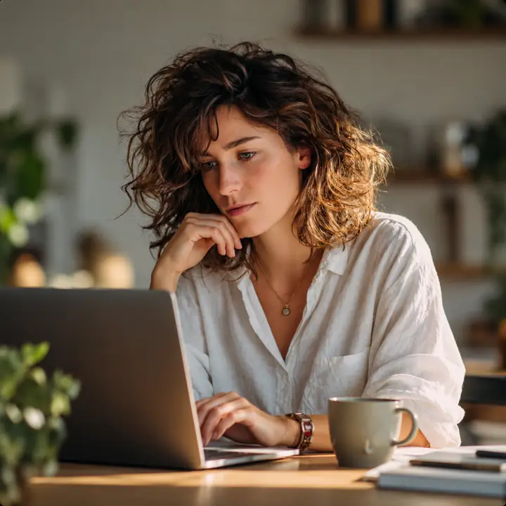 Eine Person passt an einem Laptop die Wiedergabeeinstellungen für Text-to-Speech an.