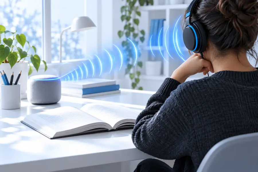 Personne utilisant une technologie de synthèse vocale