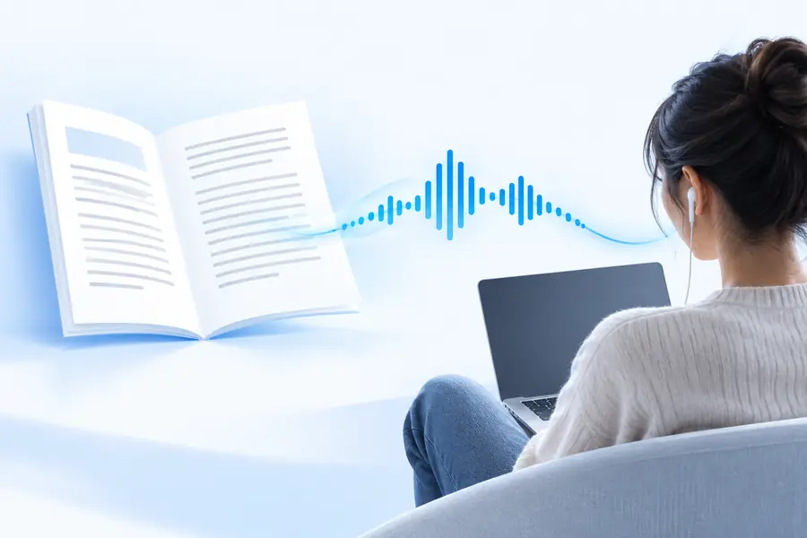 Text-to-speech player showing spoken content ready for listening