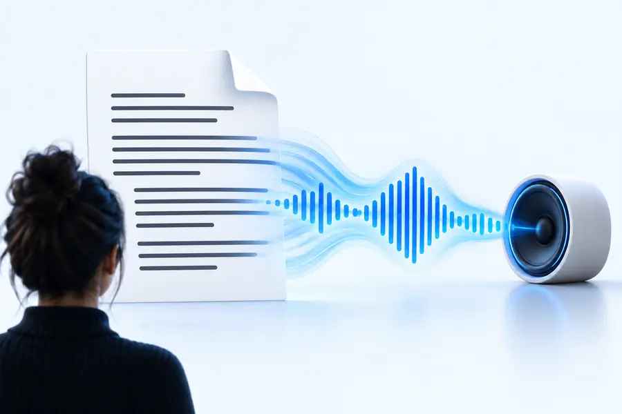 Illustration of a document-to-listening workflow